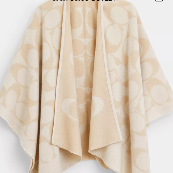 New Coach Cream/Tan Signature Cape - Picture 2 of 2